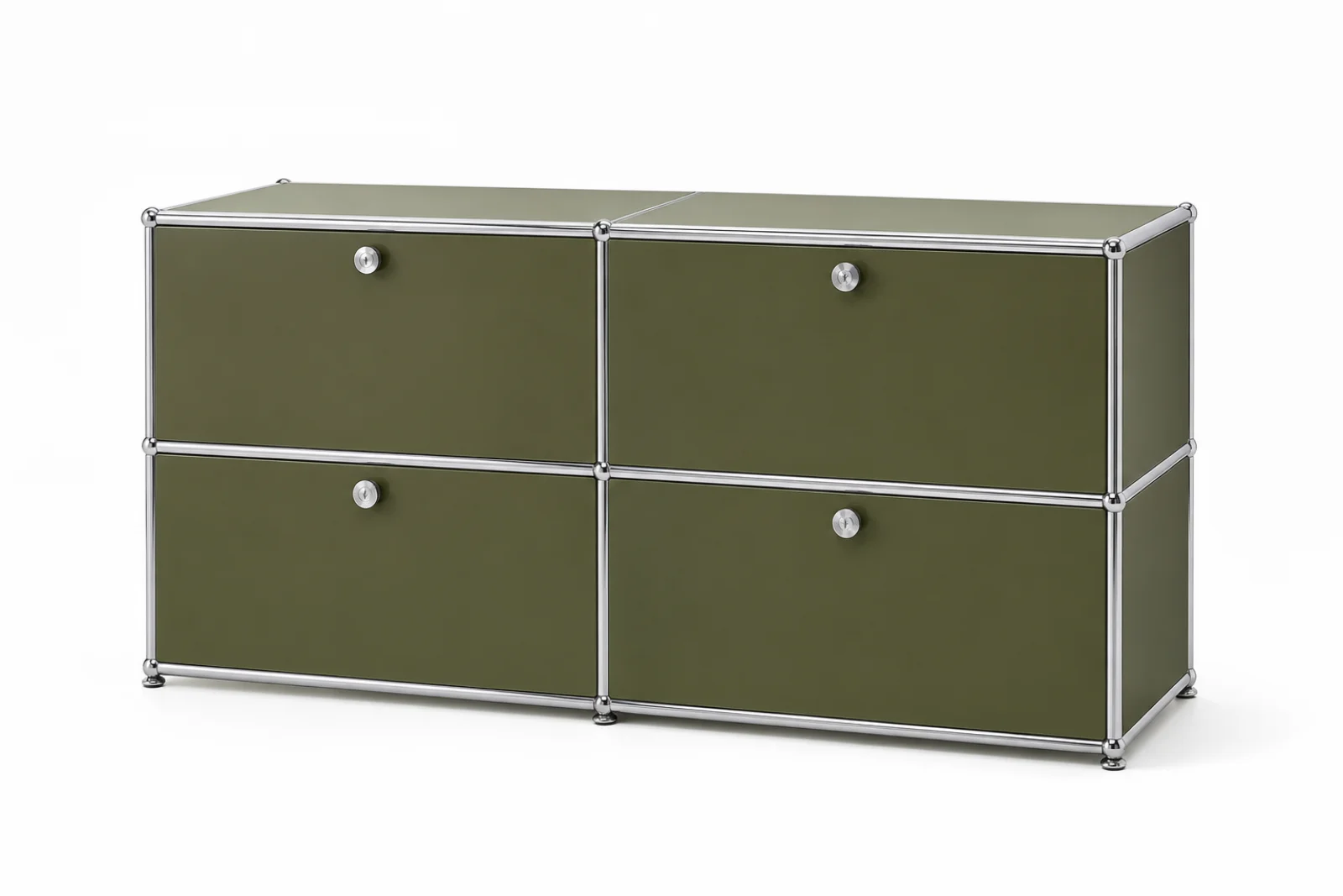 Mid-Century Olive Green Double-Row Sideboard — USM Haller